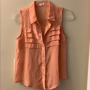 Collared tank top button down shirt